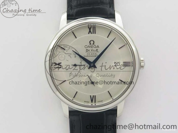 0316 MultiPurpose De Ville Prestige Real PR SS ZF 1:1 Best Edition White Dial Blue Markers on Black Leather Strap MIYOTA 7941